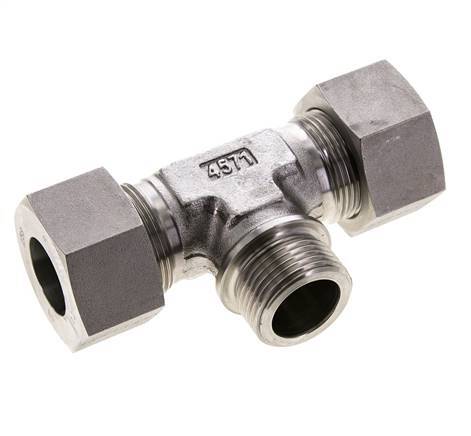 25S & G1'' Stainless Steel T-Shape Tee Cutting Fitting with Male Threads 400 bar ISO 8434-1