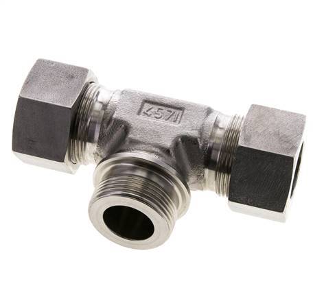 30S & G1-1/4'' Stainless Steel T-Shape Tee Cutting Fitting with Male Threads 400 bar ISO 8434-1
