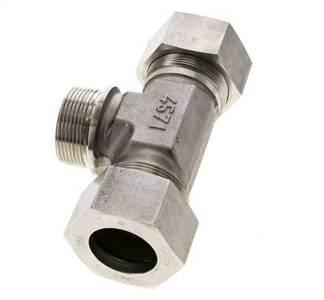 38S & G1-1/2'' Stainless Steel T-Shape Tee Cutting Fitting with Male Threads 315 bar ISO 8434-1