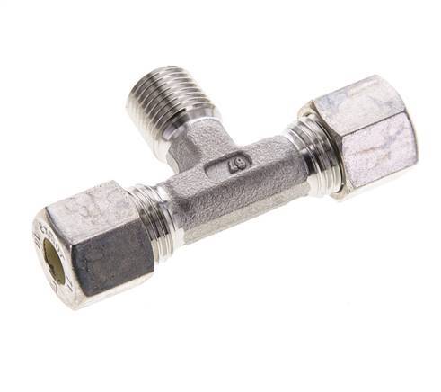 Comp Fitting T 8L & R1/4'' Stainless Steel T-Shape Tee Compression Fitting with Male ...