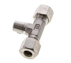 10L & R1/4'' Stainless Steel T-Shape Tee Compression Fitting with Male Threads 315 bar ISO 8434-1
