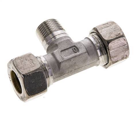 18L & R1/2'' Stainless Steel T-Shape Tee Compression Fitting with Male Threads 315 bar ISO 8434-1