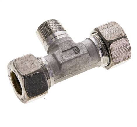 Comp Fitting T 18L & R1/2'' Stainless Steel T-Shape Tee Compression Fitting with Male ...