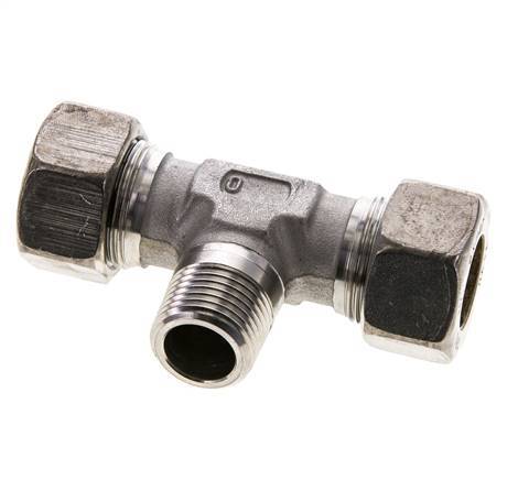 18L & R1/2'' Stainless Steel T-Shape Tee Compression Fitting with Male Threads 315 bar ISO 8434-1