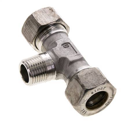 Comp Fitting T 18L & R1/2'' Stainless Steel T-Shape Tee Compression Fitting with Male ...