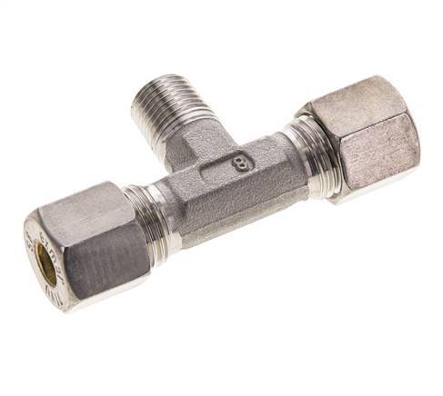 Comp Fitting T 8S & R1/4'' Stainless Steel T-Shape Tee Compression Fitting with Male ...