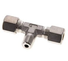 8S & R1/4'' Stainless Steel T-Shape Tee Compression Fitting with Male Threads 500 bar ISO 8434-1