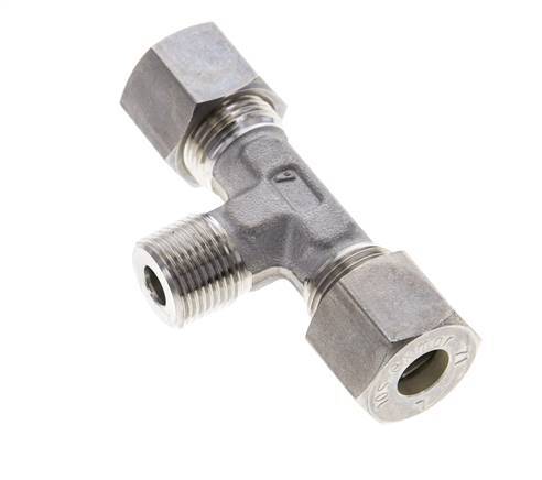 Comp Fitting T 10S & R3/8'' Stainless Steel T-Shape Tee Compression Fitting with Male ...