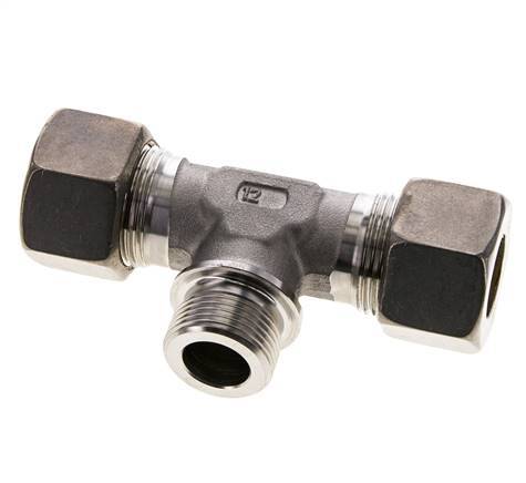 20S & G3/4'' Stainless Steel T-Shape Tee Compression Fitting with Male Threads 250 bar ISO 8434-1