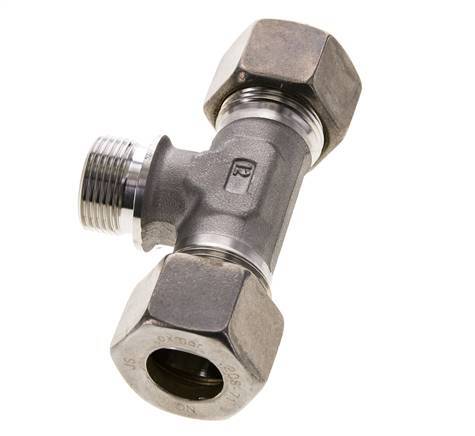 20S & G3/4'' Stainless Steel T-Shape Tee Compression Fitting with Male Threads 250 bar ISO 8434-1