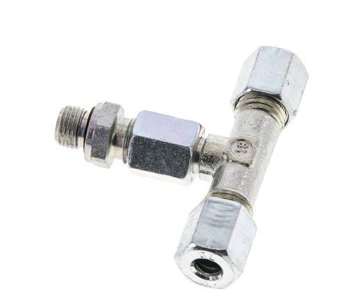 6L & M10x1 Zink plated Steel T-Shape Tee Cutting Fitting with Male Threads 315 bar Adjustable ISO 8434-1