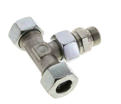 18L & M22x1.5 Zink plated Steel T-Shape Tee Cutting Fitting with Male Threads 315 bar Adjustable ISO 8434-1