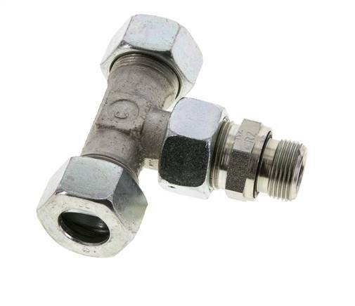 18L & M22x1.5 Zink plated Steel T-Shape Tee Cutting Fitting with Male Threads 315 bar Adjustable ISO 8434-1