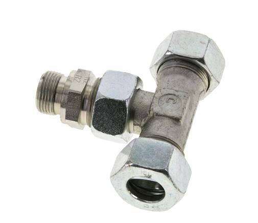 18L & M22x1.5 Zink plated Steel T-Shape Tee Cutting Fitting with Male Threads 315 bar Adjustable ISO 8434-1