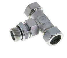 28L & M33x2 Zink plated Steel T-Shape Tee Cutting Fitting with Male Threads 160 bar Adjustable ISO 8434-1