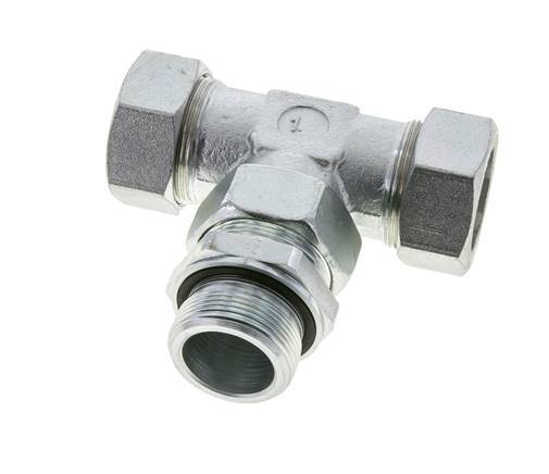 35L & M42x2 Zink plated Steel T-Shape Tee Cutting Fitting with Male Threads 160 bar Adjustable ISO 8434-1