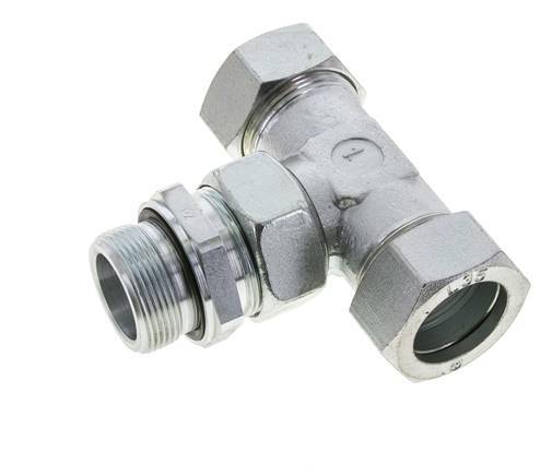 35L & M42x2 Zink plated Steel T-Shape Tee Cutting Fitting with Male Threads 160 bar Adjustable ISO 8434-1