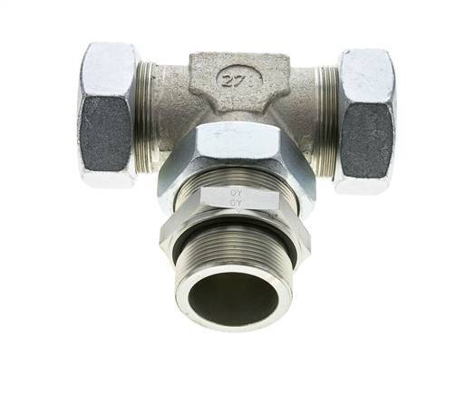 42L & M48x2 Zink plated Steel T-Shape Tee Cutting Fitting with Male Threads 160 bar Adjustable ISO 8434-1