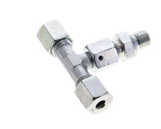 6S & M12x1.5 Zink plated Steel T-Shape Tee Cutting Fitting with Male Threads 630 bar Adjustable ISO 8434-1