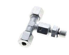 6S & M12x1.5 Zink plated Steel T-Shape Tee Cutting Fitting with Male Threads 630 bar Adjustable ISO 8434-1