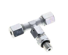 6S & M12x1.5 Zink plated Steel T-Shape Tee Cutting Fitting with Male Threads 630 bar Adjustable ISO 8434-1