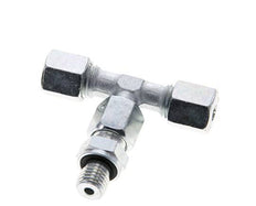 6S & M12x1.5 Zink plated Steel T-Shape Tee Cutting Fitting with Male Threads 630 bar Adjustable ISO 8434-1