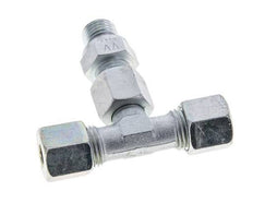 8S & M14x1.5 Zink plated Steel T-Shape Tee Cutting Fitting with Male Threads 630 bar Adjustable ISO 8434-1