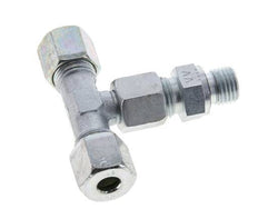8S & M14x1.5 Zink plated Steel T-Shape Tee Cutting Fitting with Male Threads 630 bar Adjustable ISO 8434-1