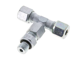 8S & M14x1.5 Zink plated Steel T-Shape Tee Cutting Fitting with Male Threads 630 bar Adjustable ISO 8434-1