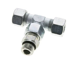 16S & M22x1.5 Zink plated Steel T-Shape Tee Cutting Fitting with Male Threads 400 bar Adjustable ISO 8434-1