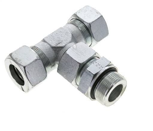 30S & M42x2 Zink plated Steel T-Shape Tee Cutting Fitting with Male Threads 400 bar Adjustable ISO 8434-1