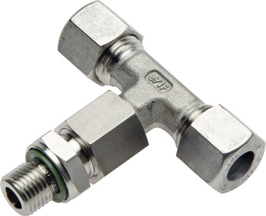 6S & M12x1.5 Stainless Steel T-Shape Tee Cutting Fitting with Male Threads 630 bar Adjustable ISO 8434-1