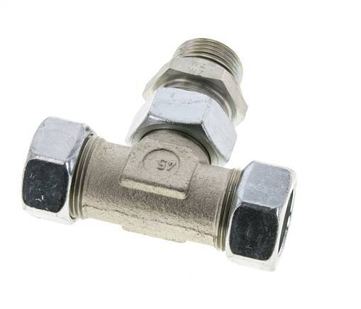 28L & G1'' Zink plated Steel T-Shape Tee Cutting Fitting with Male Threads 160 bar Adjustable ISO 8434-1