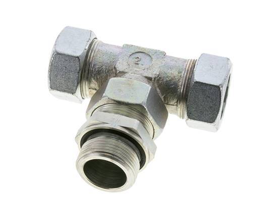 35L & G1-1/4'' Zink plated Steel T-Shape Tee Cutting Fitting with Male Threads 160 bar Adjustable ISO 8434-1