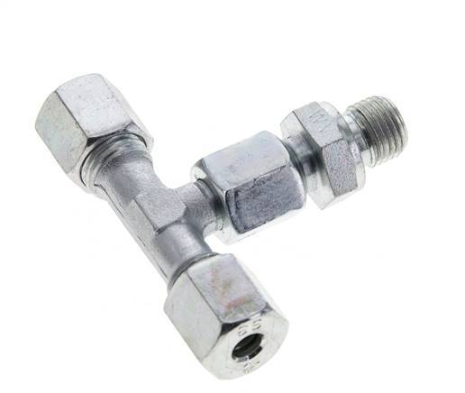 T 6 Inch 6S & G1/4'' Zink plated Steel T-Shape Tee Cutting Fitting with Male Th ...