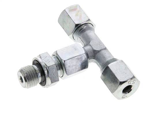 6S & G1/4'' Zink plated Steel T-Shape Tee Cutting Fitting with Male Threads 630 bar Adjustable ISO 8434-1