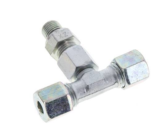 8S & G1/4'' Zink plated Steel T-Shape Tee Cutting Fitting with Male Threads 630 bar Adjustable ISO 8434-1