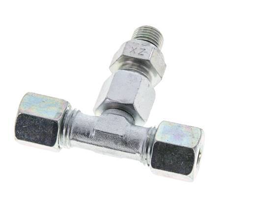 8S & G1/4'' Zink plated Steel T-Shape Tee Cutting Fitting with Male Threads 630 bar Adjustable ISO 8434-1