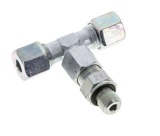 8S & G1/4'' Zink plated Steel T-Shape Tee Cutting Fitting with Male Threads 630 bar Adjustable ISO 8434-1