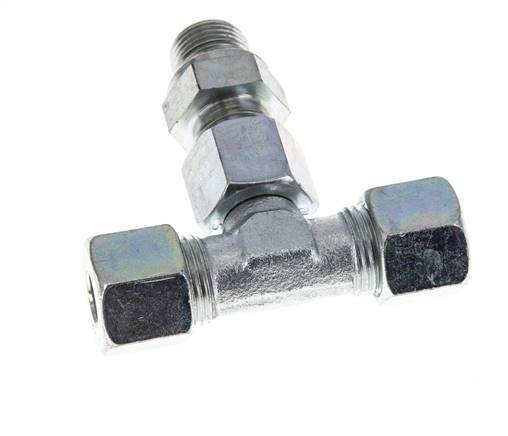10S & G3/8'' Zink plated Steel T-Shape Tee Cutting Fitting with Male Threads 630 bar Adjustable ISO 8434-1