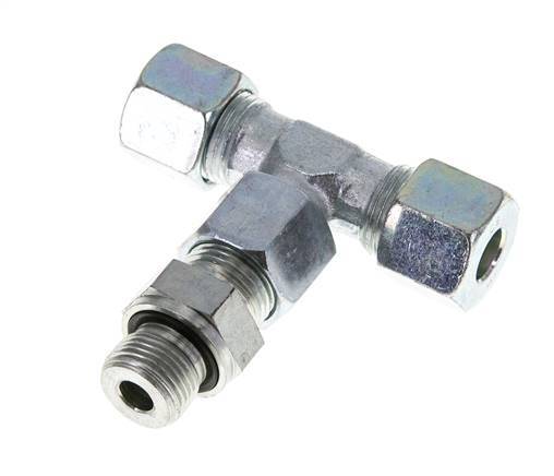 10S & G3/8'' Zink plated Steel T-Shape Tee Cutting Fitting with Male Threads 630 bar Adjustable ISO 8434-1