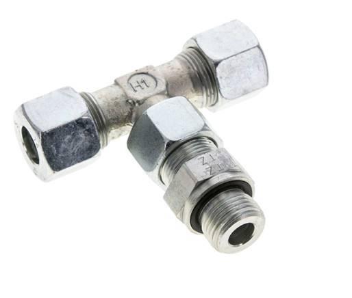 14S & G1/2'' Zink plated Steel T-Shape Tee Cutting Fitting with Male Threads 630 bar Adjustable ISO 8434-1