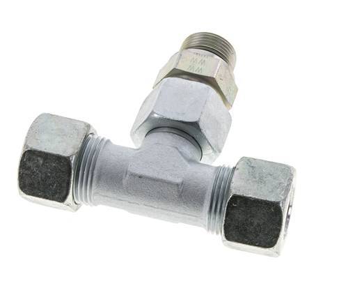 20S & G3/4'' Zink plated Steel T-Shape Tee Cutting Fitting with Male Threads 400 bar Adjustable ISO 8434-1
