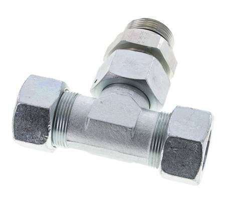 30S & G1-1/4'' Zink plated Steel T-Shape Tee Cutting Fitting with Male Threads 400 bar Adjustable ISO 8434-1