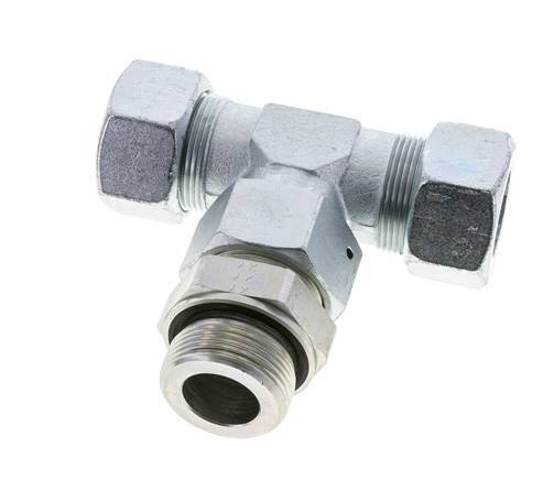 30S & G1-1/4'' Zink plated Steel T-Shape Tee Cutting Fitting with Male Threads 400 bar Adjustable ISO 8434-1