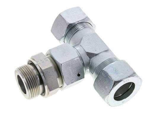30S & G1-1/4'' Zink plated Steel T-Shape Tee Cutting Fitting with Male Threads 400 bar Adjustable ISO 8434-1