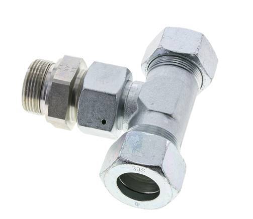 30S & G1-1/4'' Zink plated Steel T-Shape Tee Cutting Fitting with Male Threads 400 bar Adjustable ISO 8434-1