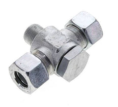 15L & M18x1.5 Zink plated Steel Tee Swivel Joint Cutting Fitting with Male Threads 315 bar ISO 8434-1