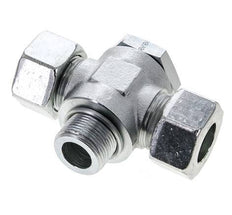25S & M33x2 Zink plated Steel Tee Swivel Joint Cutting Fitting with Male Threads 250 bar ISO 8434-1