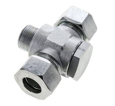 25S & M33x2 Zink plated Steel Tee Swivel Joint Cutting Fitting with Male Threads 250 bar ISO 8434-1